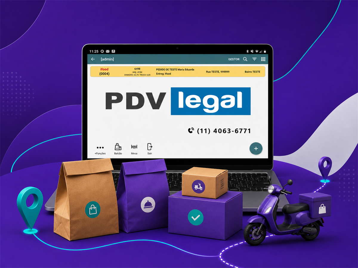 Pedidos e delivery organizados no PDV Legal